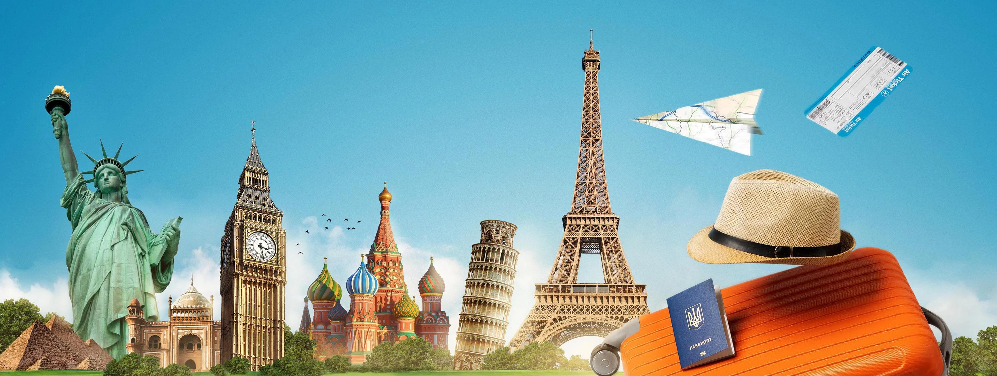 travel-concept-with-landmarks