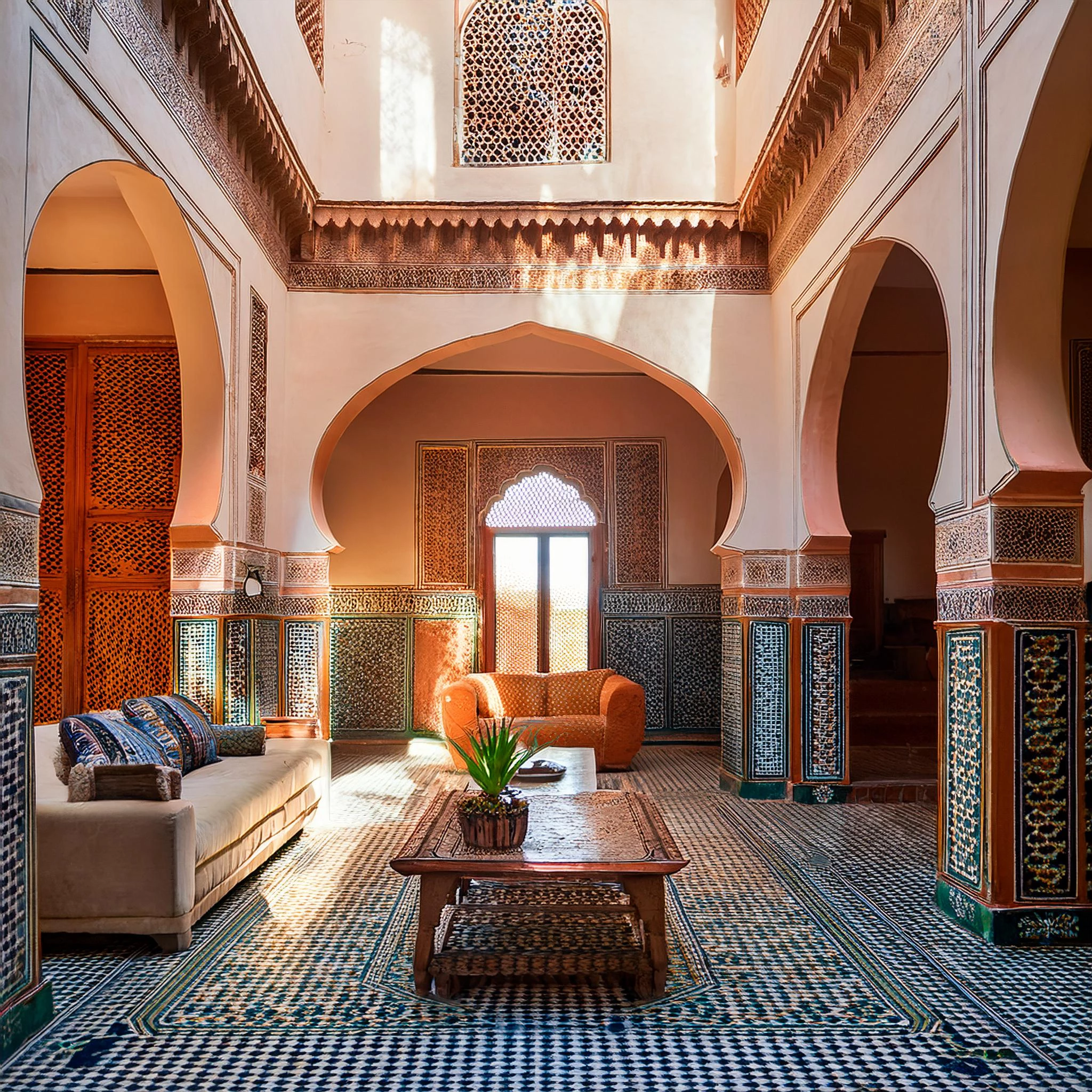 riad-marocain-cour-intrieure-avec-salon-cosy
